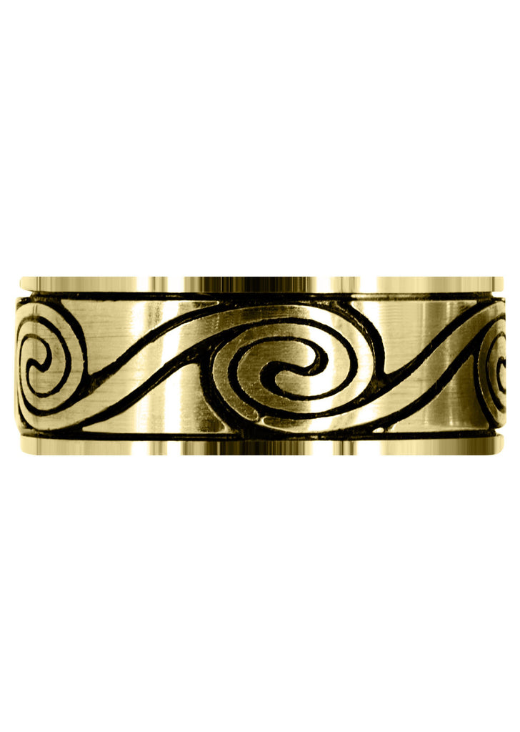 Yellow Gold Celtic Unique Mens Wedding Band | High Polish Finish (Maverick) Yellow Wedding Band FrostNYC 