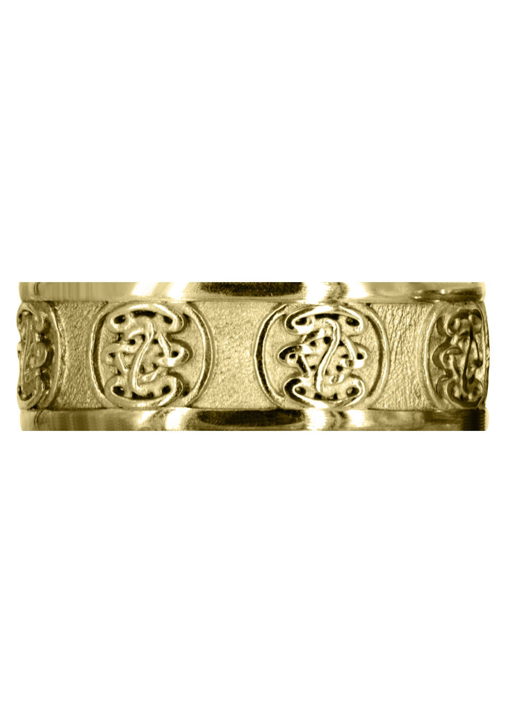 Yellow Gold Celtic Mens Wedding Band | High Polish Finish (Karter) Yellow Wedding Band FrostNYC 