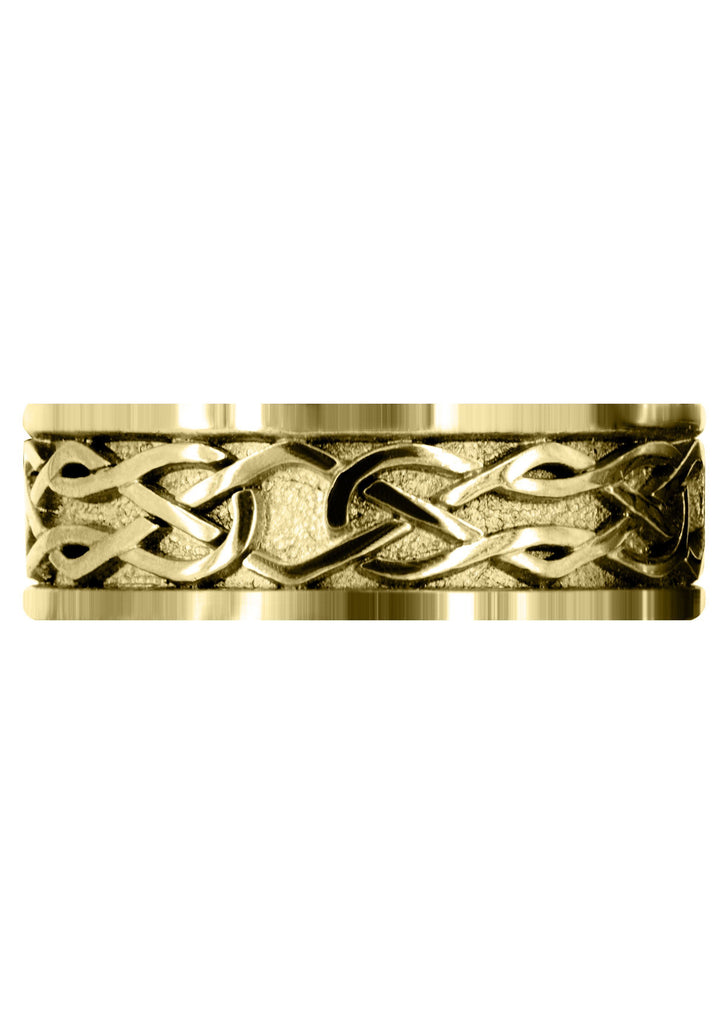 Yellow Gold Celtic Mens Wedding Band | High Polish Finish (Jase) Yellow Wedding Band FrostNYC 