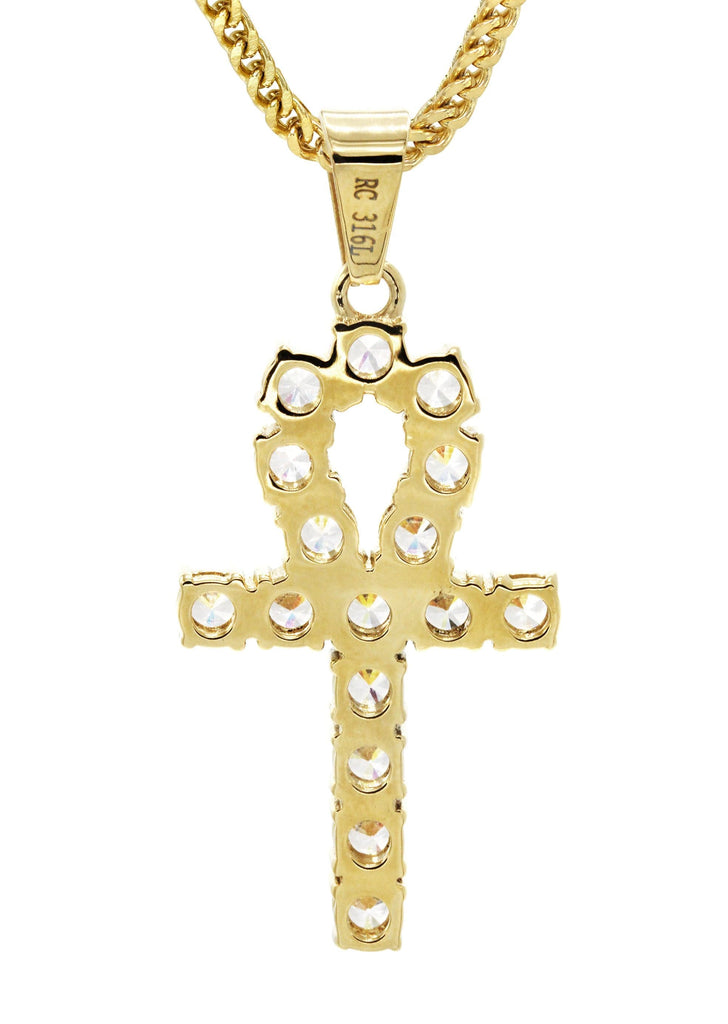 Ciondolo Micro Faraone In Oro Placcato 14k Per Uomo, Con - Foto 8