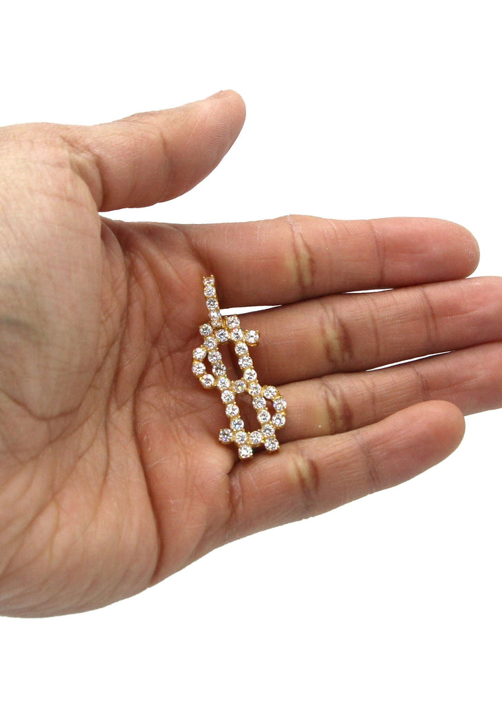 Money. Sign Accessory Mens Gold Plated Money Sign Pendant | 6.3 Grams