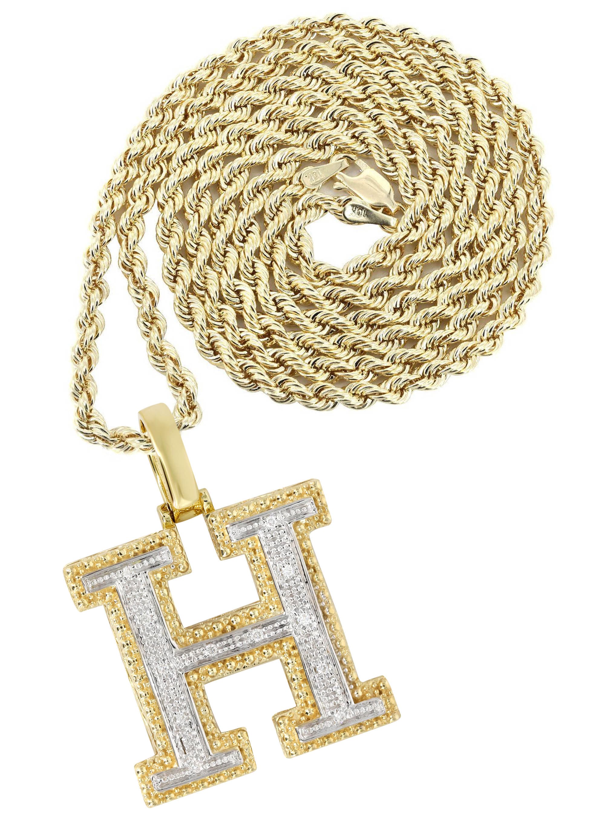 H In Gold Gold Letter H Necklace