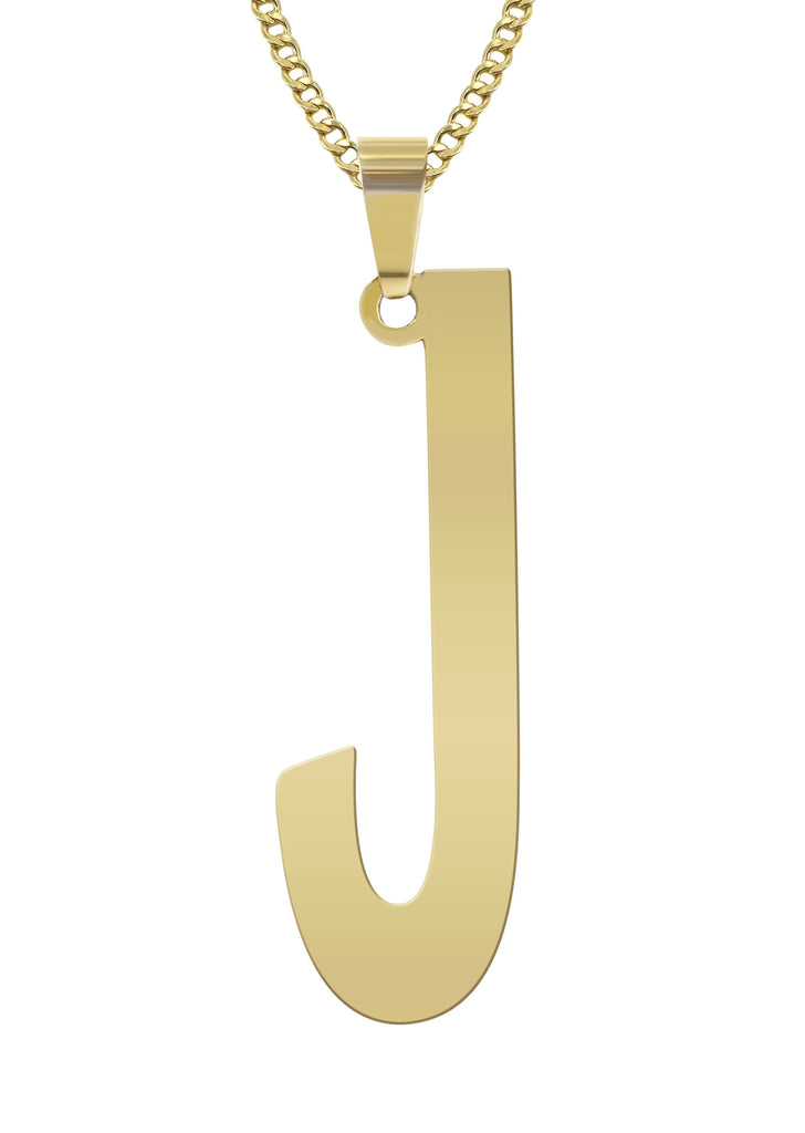 14K Ladies Single Letter Name Plate Necklace | Appx. 7.4 Grams Name Plate Manufacturer 16 