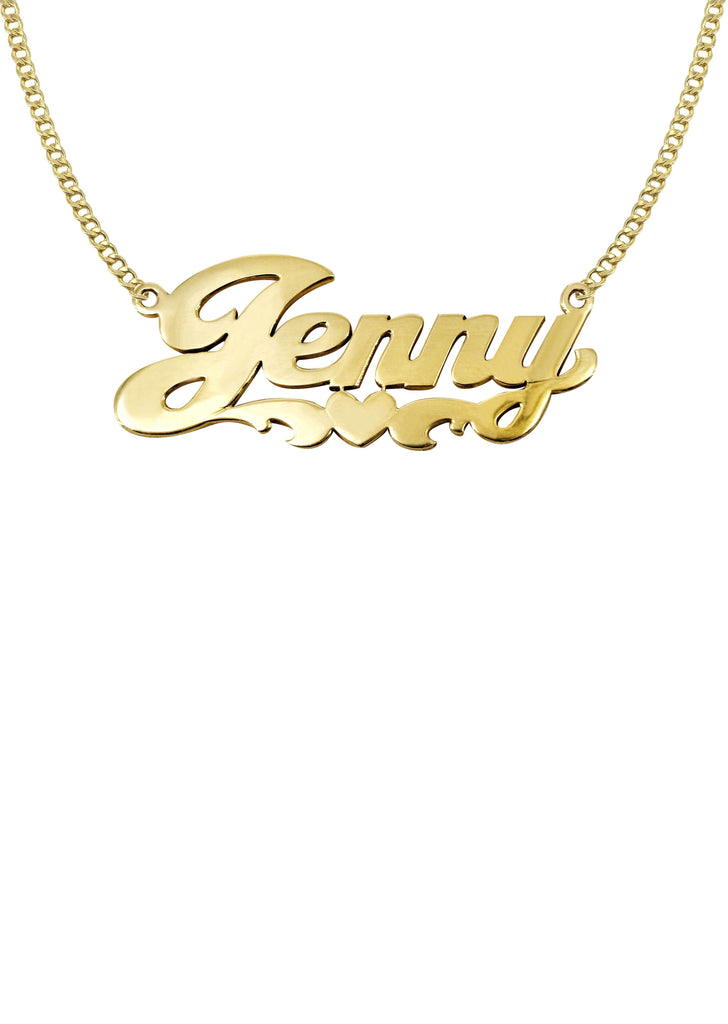 14K Ladies Plain Heart Name Plate Necklace | Appx. 7.5 Grams Name Plate Manufacturer 16 