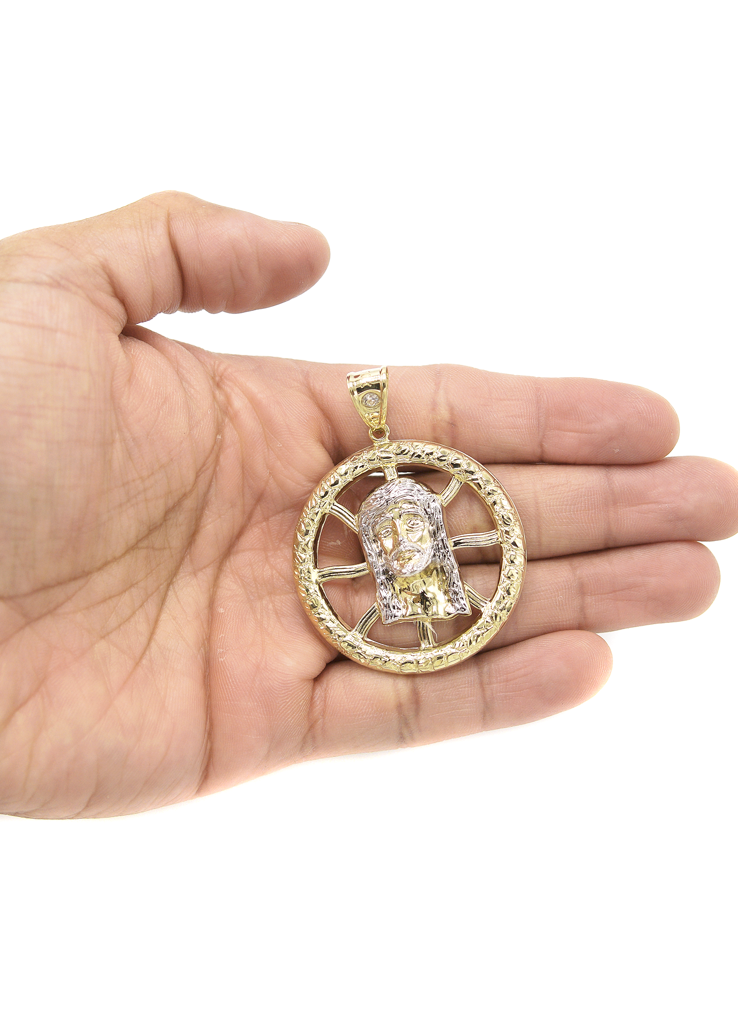 10K ゴールド イエスの頭ペンダント | 6.5 グラム