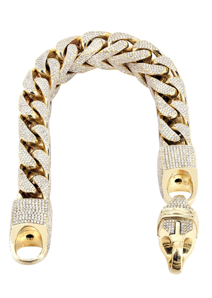 10K Diamond Franco Bracelet | 43.18 Carats | 16 mm Width Men’s Diamond Bracelets FROST NYC 