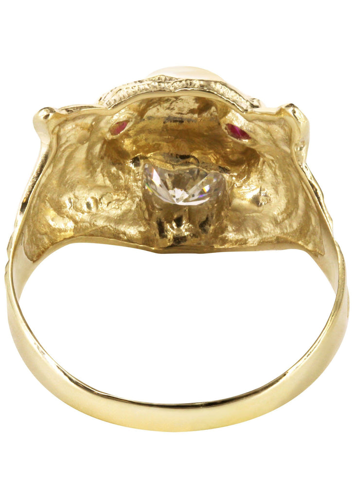 Harlembling 10k Gold Plated 925 Sterling Silver Tiger's Eye Ring – Men's Large Signet Pinky Ring Size 7-13