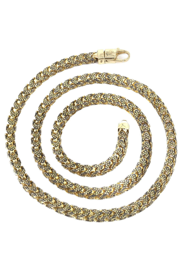 Franco Chain With Yellow Diamonds | 11.15 Carats | 6 Mm Width | 24 Inch Length MEN'S CHAINS FROST NYC 