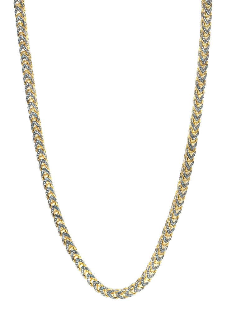 Franco Chain With Blue Diamonds | 11.96 Carats | 6 Mm Width | 24 Inch Length MEN'S CHAINS FROST NYC 