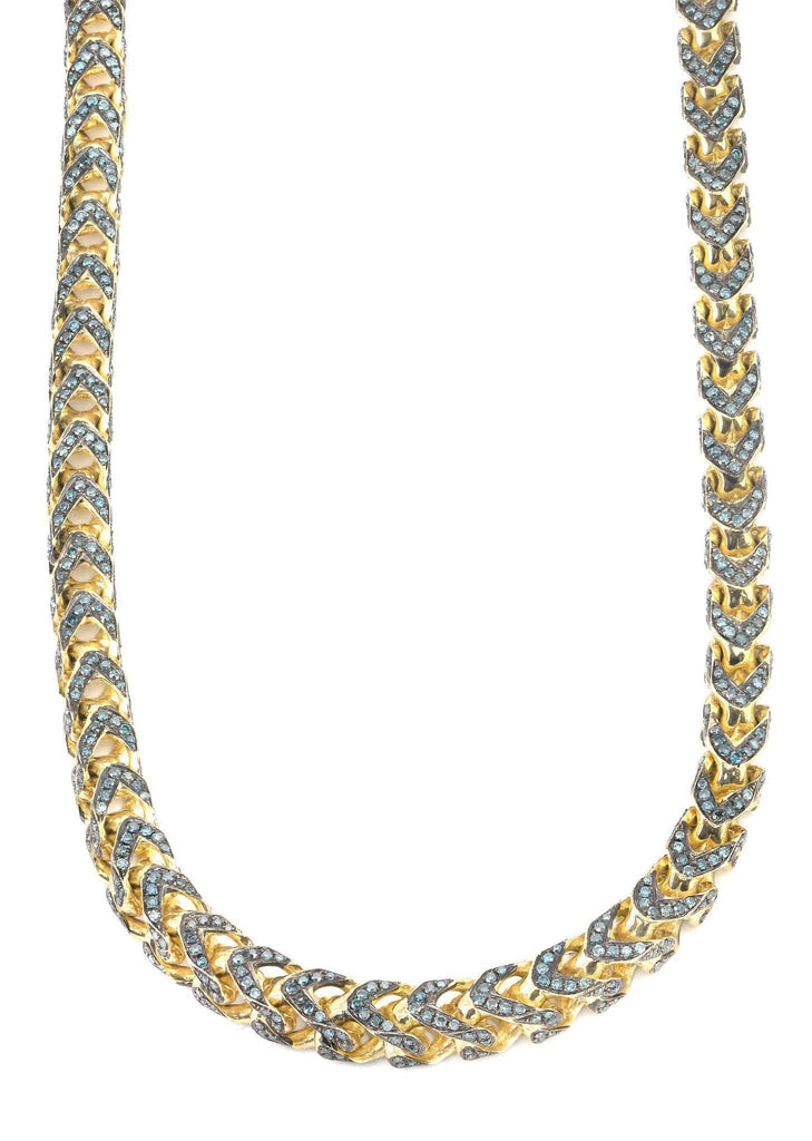 Franco Chain With Blue Diamonds | 11.96 Carats | 6 Mm Width | 24 Inch Length MEN'S CHAINS FROST NYC 