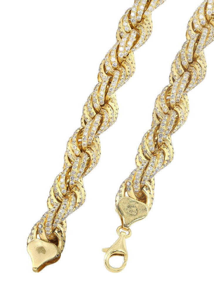 Iced Out Rope Chain | 72.92 Carats | 12 Mm Width | 29 Inch Length MEN'S CHAINS FROST NYC 