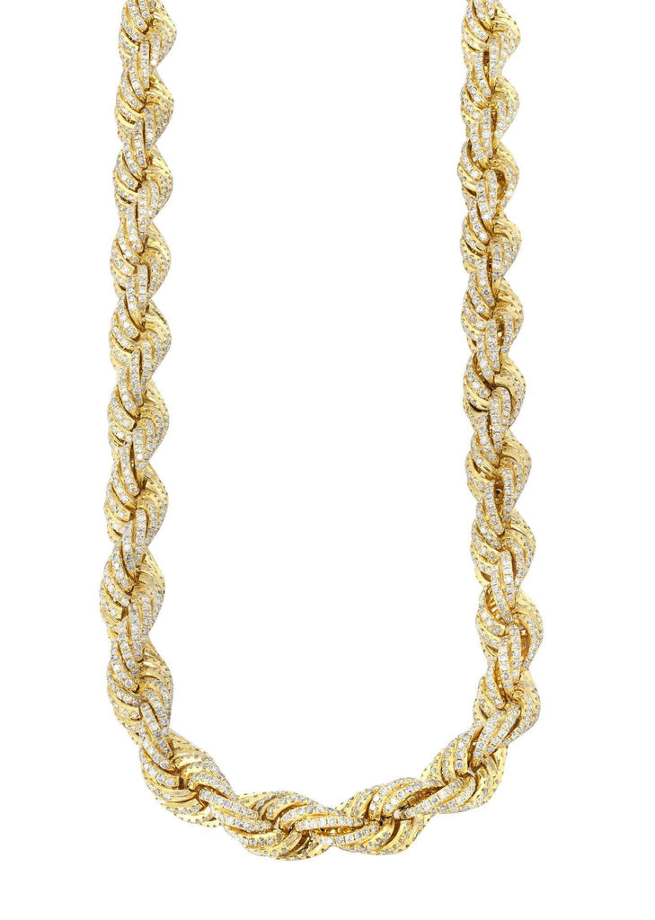 Iced Out Rope Chain | 72.92 Carats | 12 Mm Width | 29 Inch Length MEN'S CHAINS FROST NYC 
