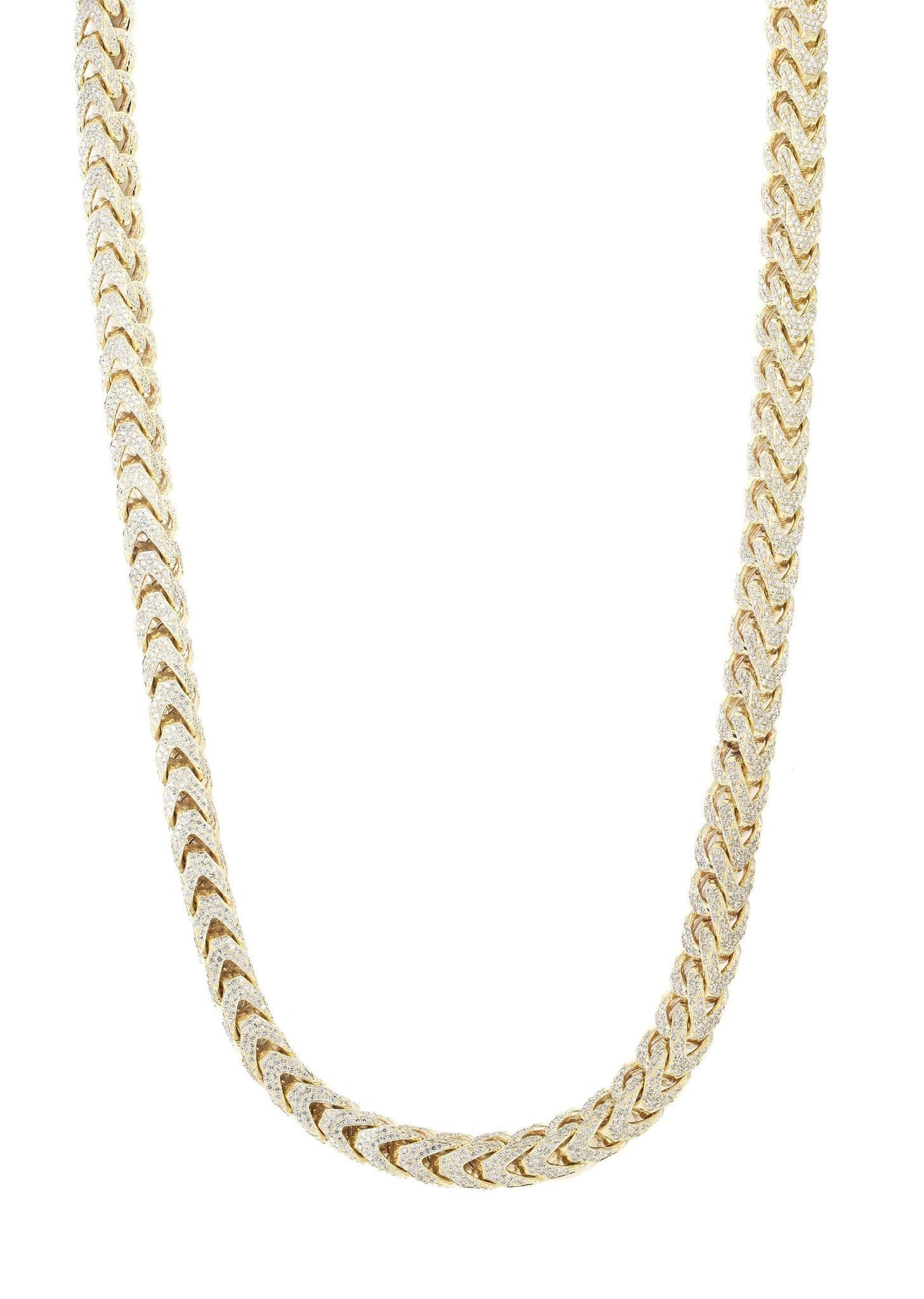 Iced Out Franco Chain Carats 10 Mm Width 32 Inch Length