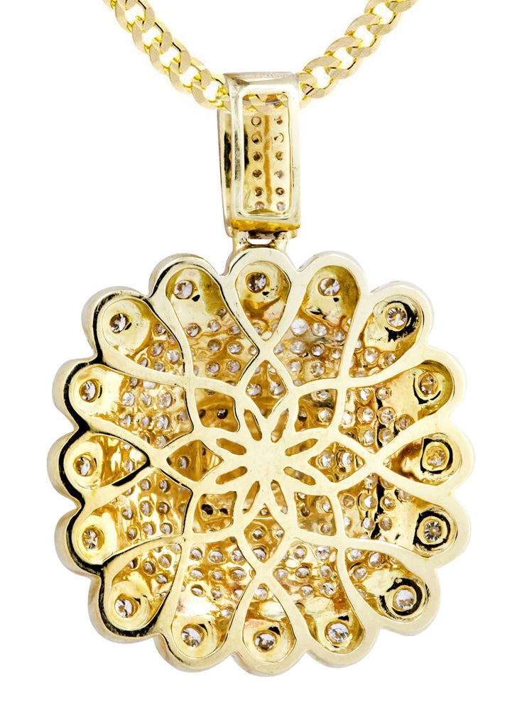 10K Yellow Gold Dog Tag Pendant & Cuban Chain | 2.35 Carats diamond combo FrostNYC 