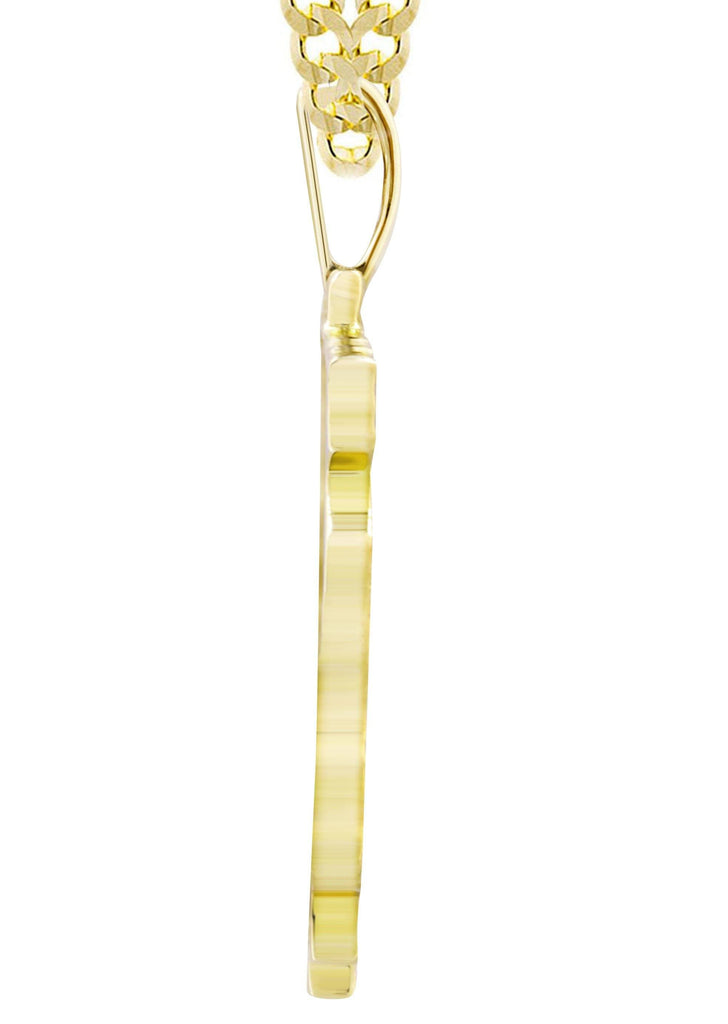 10K Yellow Gold 3D Jesus Head Pendant & Cuban Chain | 0.48 Carats diamond combo FrostNYC 