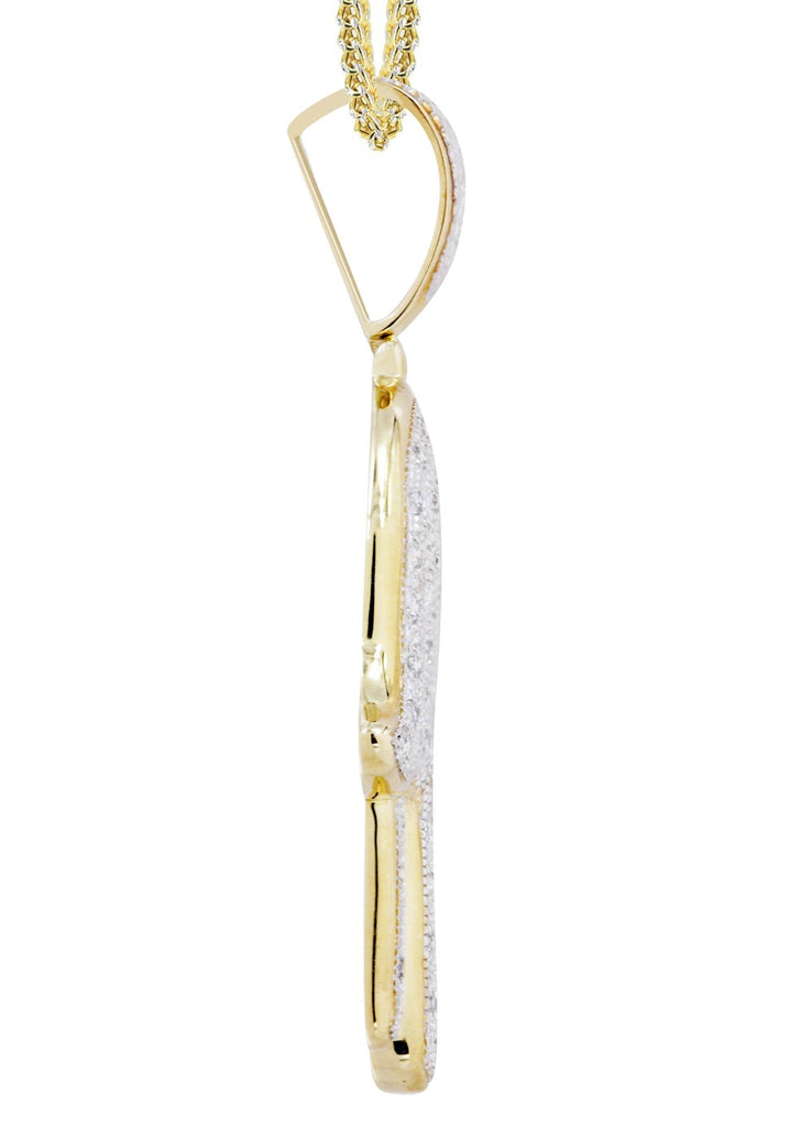 10K Yellow Gold Hamsa Pendant & Franco Chain | 1.09 Carats diamond combo FrostNYC 