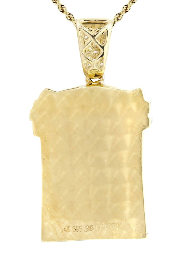 14K Yellow Gold Jesus Head Diamond Pendant & Rope Chain | 2.08 Carats Diamond Combo FROST NYC 