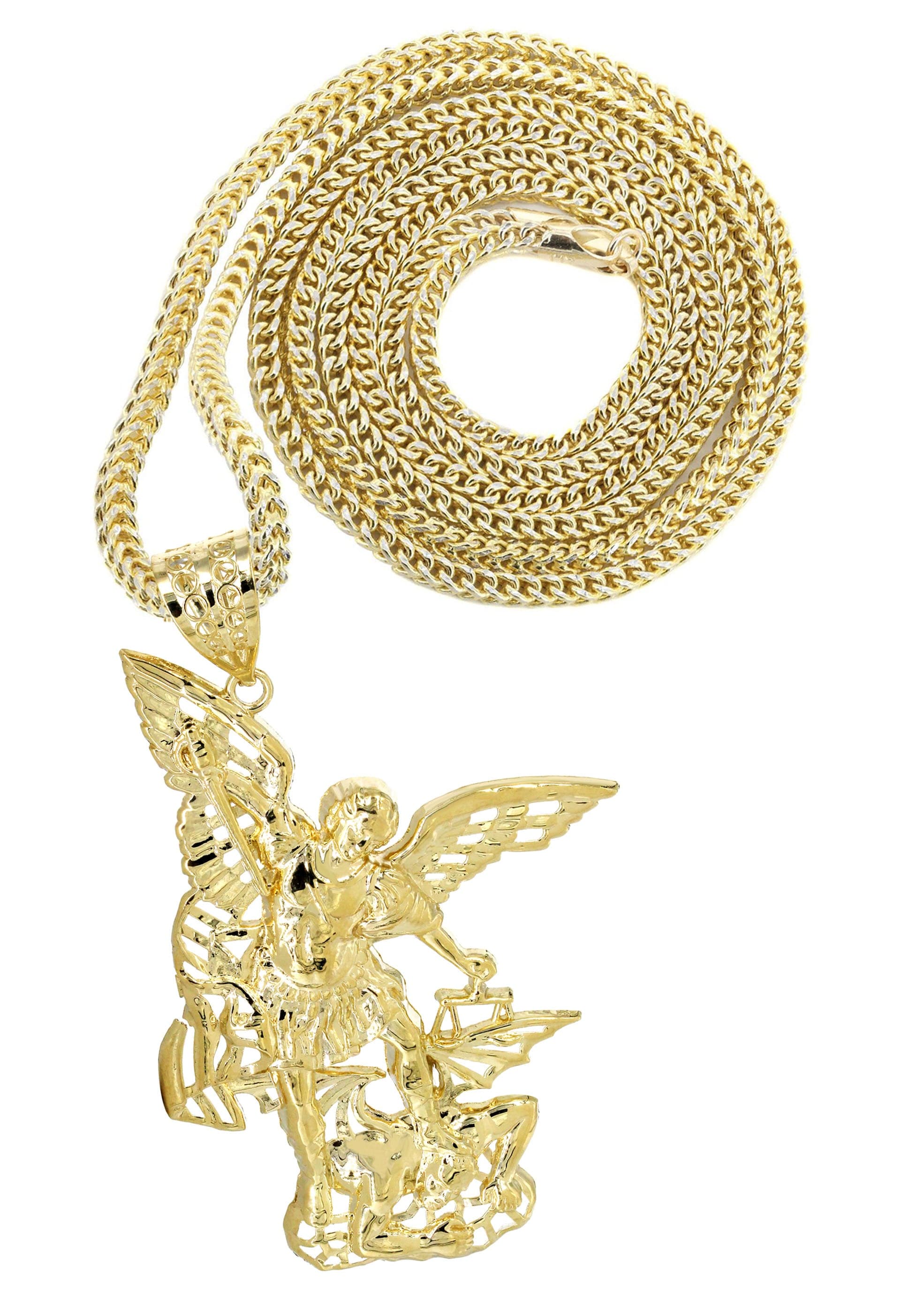 10K Yellow Gold Saint Michael Necklace Grams