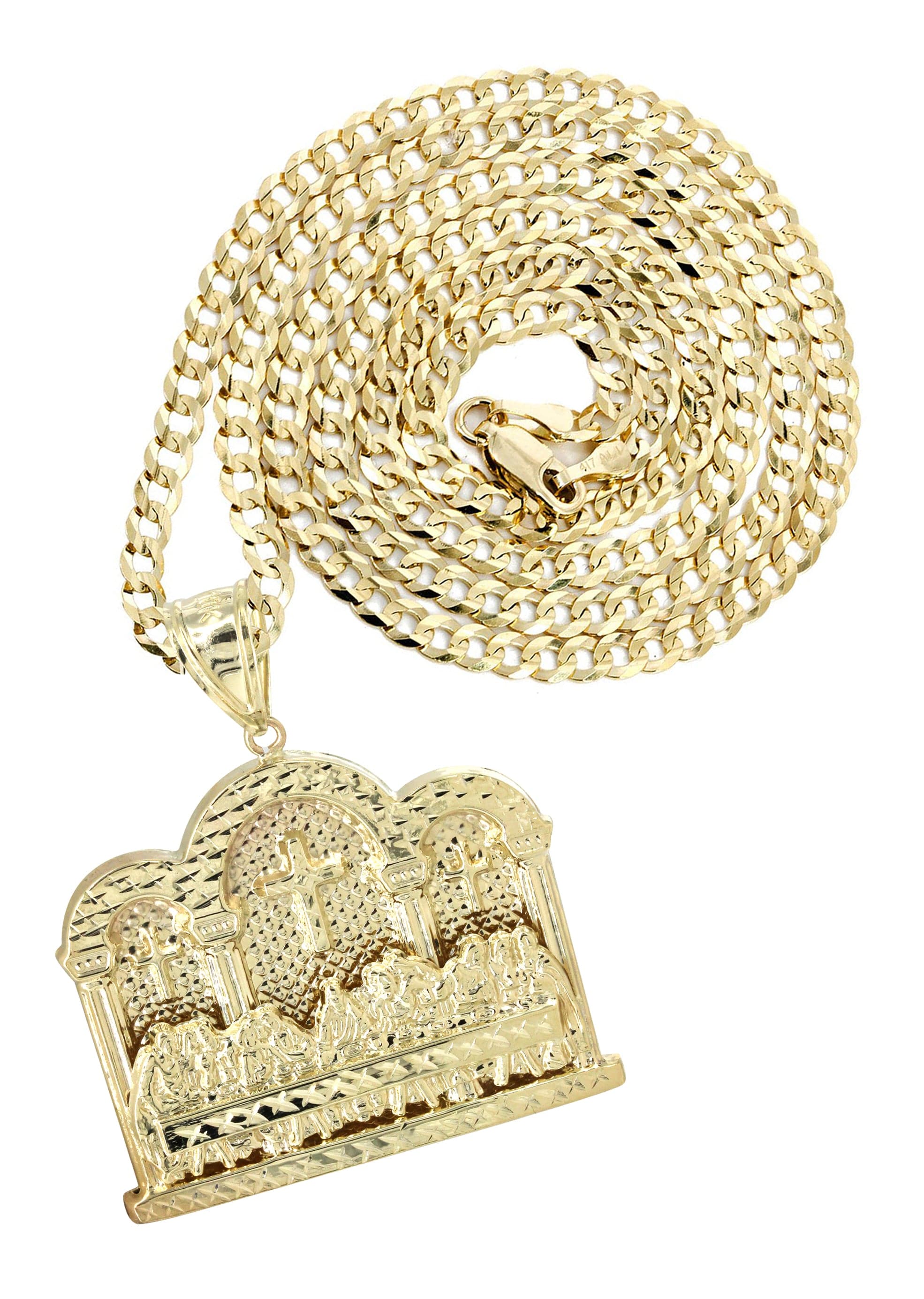 10K Yellow Gold Last Supper Necklace Appx Grams