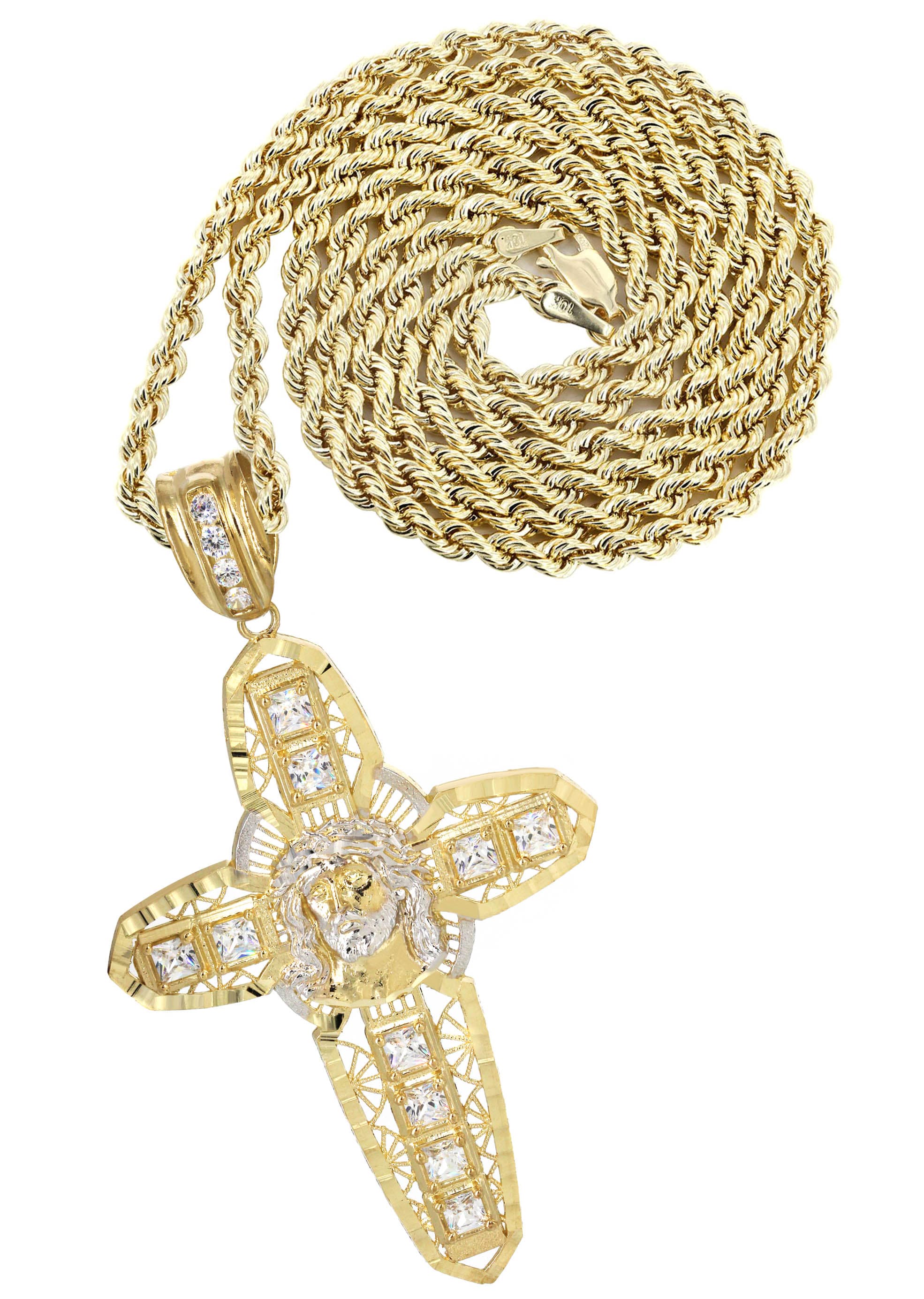 10K Yellow Gold Cross Necklace Grams