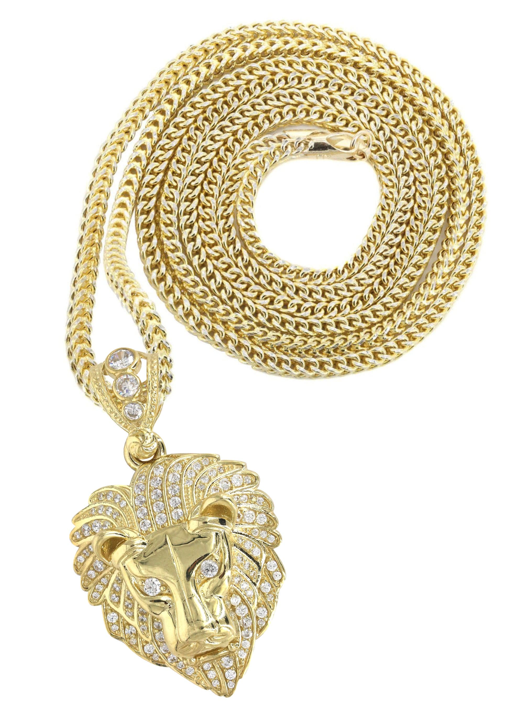 10K Yellow Gold Lion Head Pendant – Unbranded Charm, 4 Sizes Available, No Stone, Made In USA