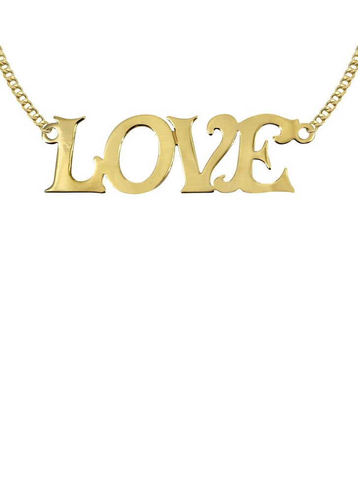 14K Ladies Love Name Plate Necklace | Appx. 5.9 Grams Name Plate Manufacturer 16 