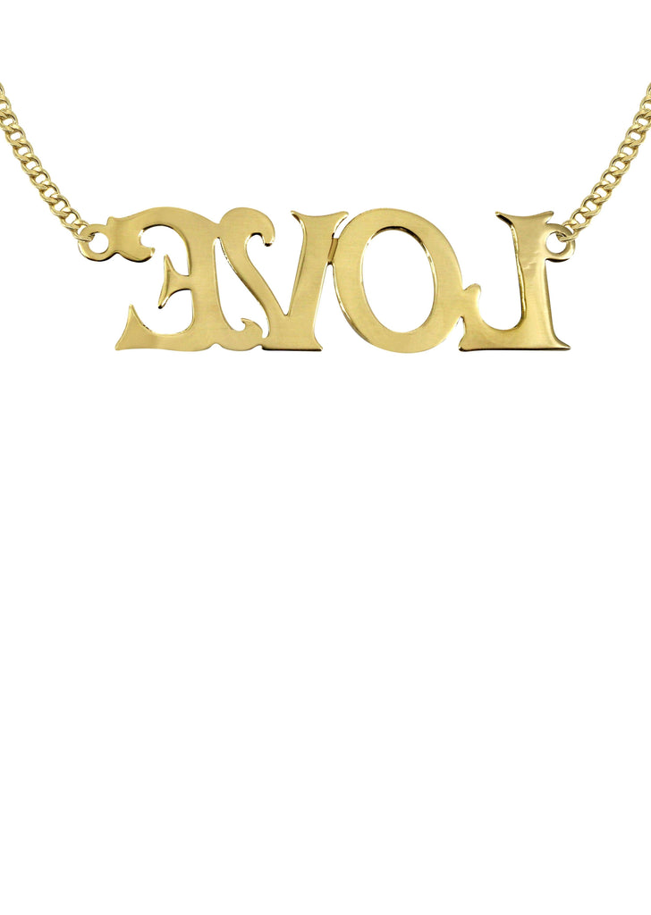 14K Ladies Love Name Plate Necklace | Appx. 5.9 Grams Name Plate Manufacturer 16 