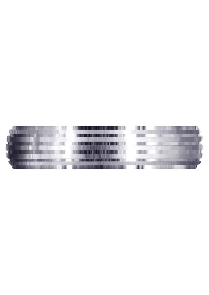 Carved Simple Mens Wedding Band | High Polish Finish (Landon) Wedding Band FrostNYC 