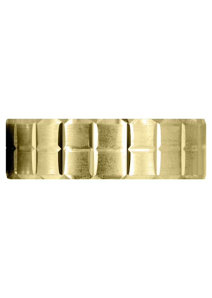 Yellow Gold Carved Diamond Cut Mens Wedding Band | Satin Finish (Jonathan) Yellow Wedding Band FrostNYC 