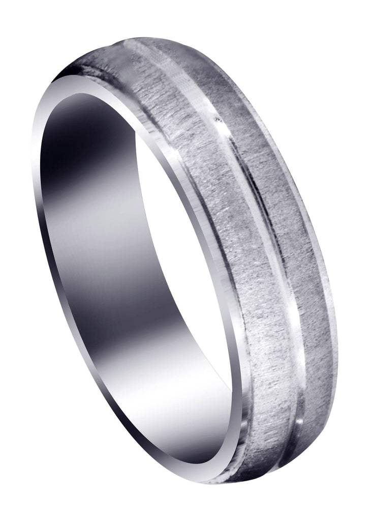 Carved Simple Mens Wedding Band | Cross Satin Finish (Aaron) Wedding Band FrostNYC 