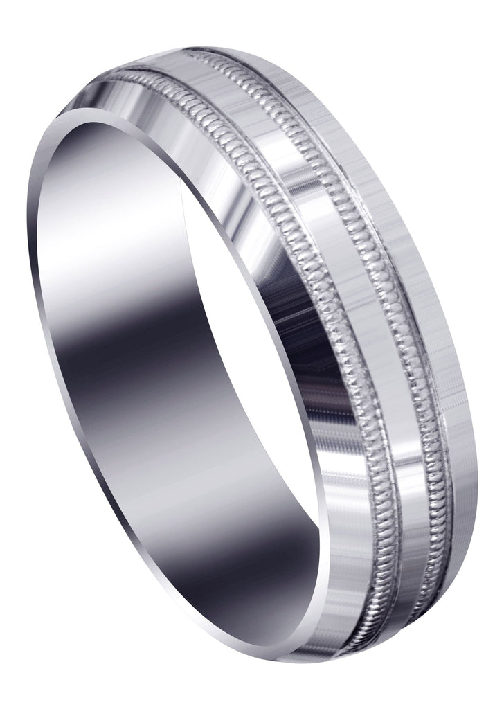 Carved Simple Mens Wedding Band | High Polish Finish (Dominic) Wedding Band FrostNYC 