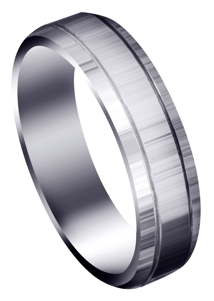 Carved Simple Mens Wedding Band | High Polish Finish (Parker) Wedding Band FrostNYC 