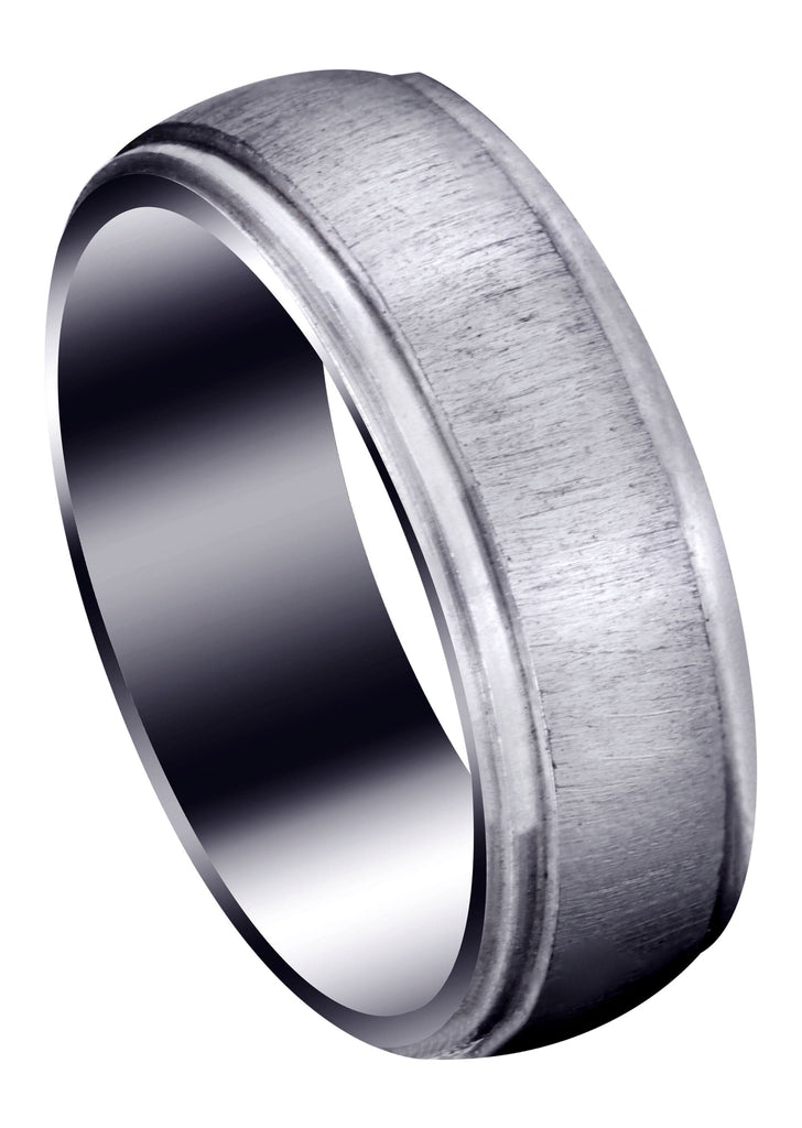 Carved Simple Mens Wedding Band | Cross Satin Finish (Xavier) Wedding Band FrostNYC 