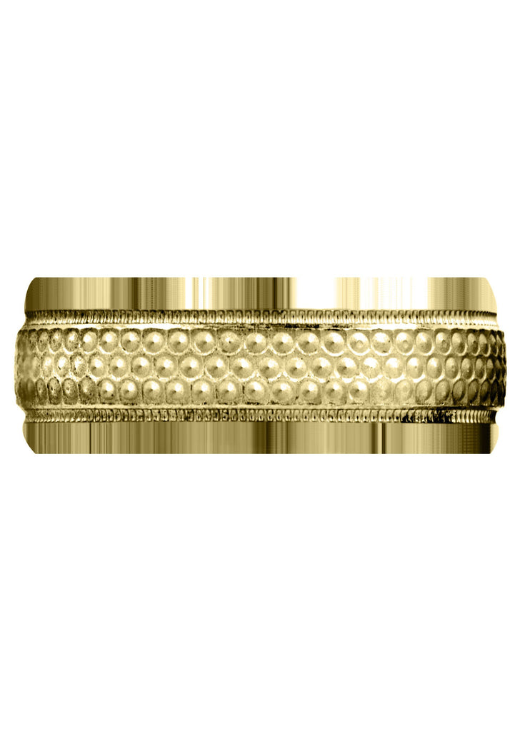 Yellow Gold Fancy Carved Contemporary Mens Wedding Band | GB / High Polish Finish (Brody) Yellow Wedding Band FrostNYC 