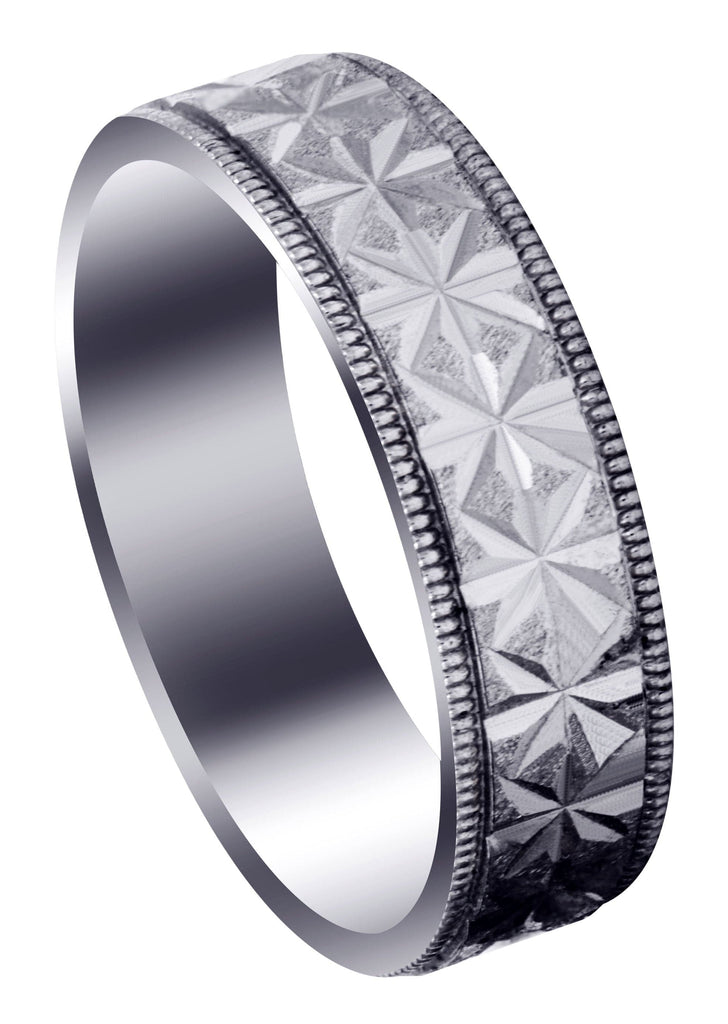 Contemporary Unique Mens Wedding Band | Stone Finish (Justin) Wedding Band FROST NYC 