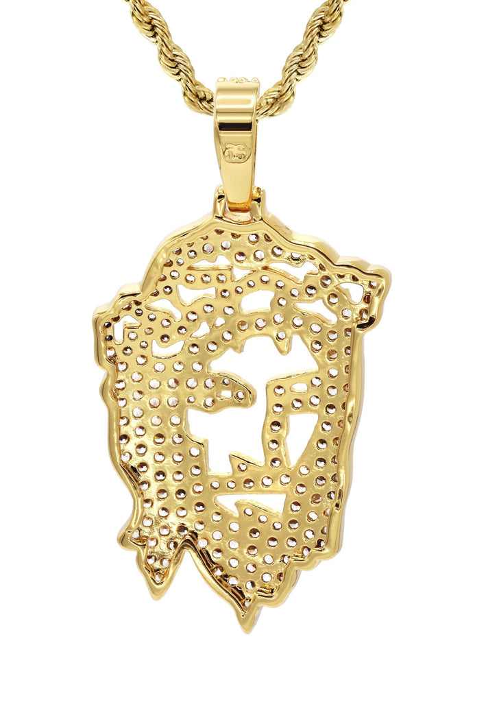 Rope chain with jesus piece Clearance