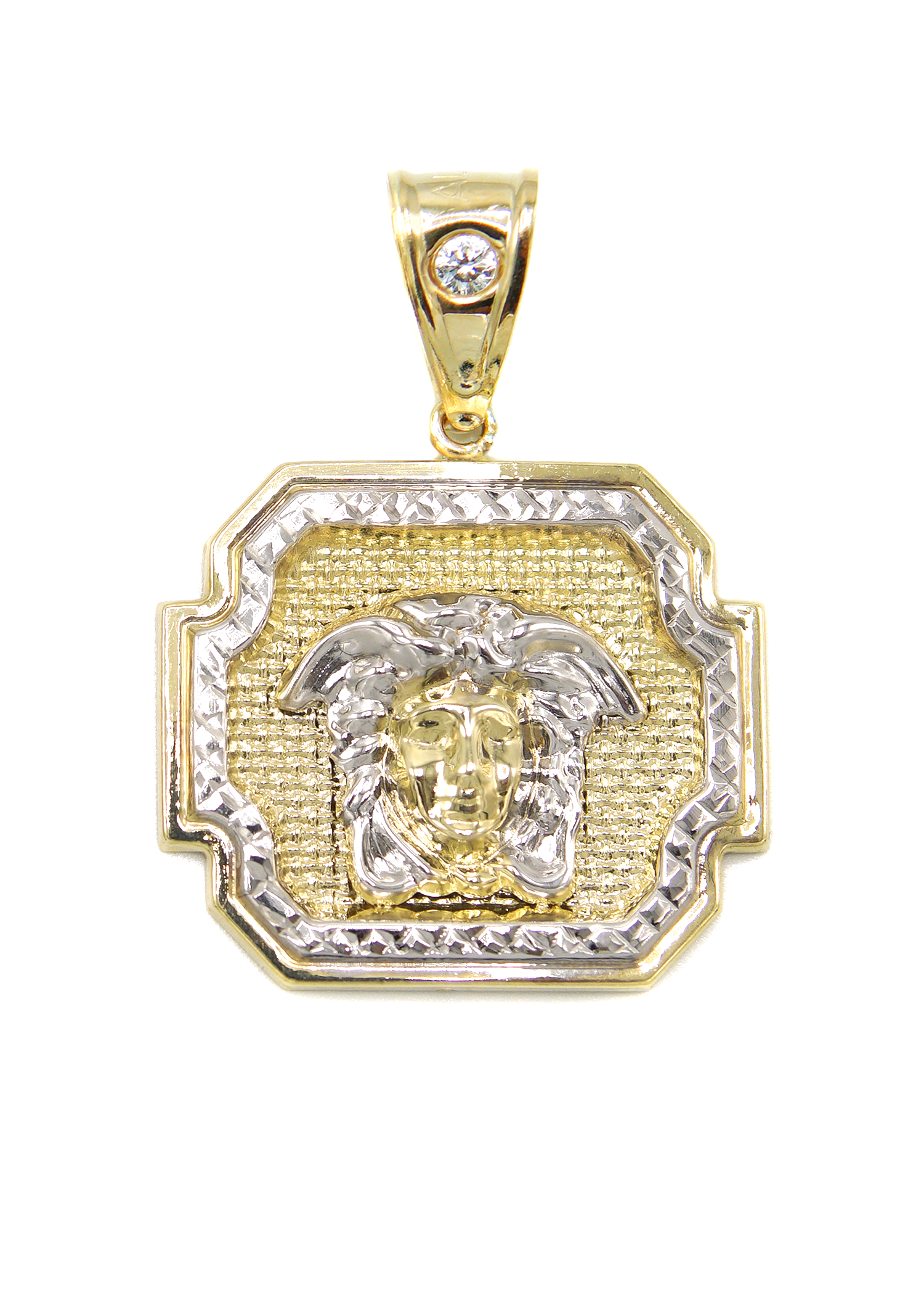 10K Gold Medusa Head Pendant Customizable Size