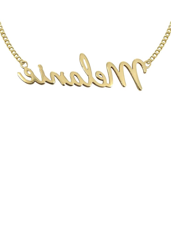 14K Ladies Plain Name Plate Necklace | Appx. 6.1 Grams Name Plate Manufacturer 16 