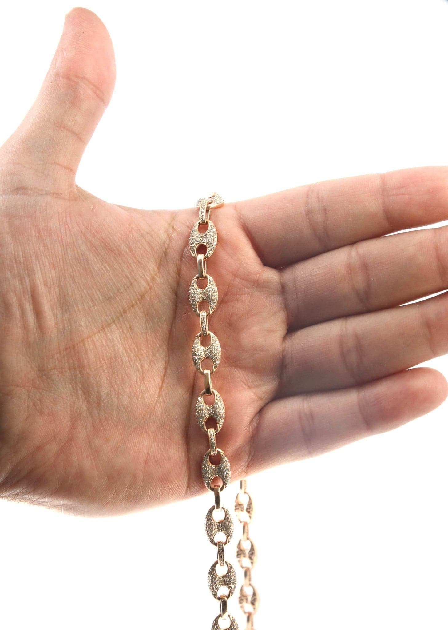 Iced Out Puff Chain | 9.25 Carats | 9 Mm Width | 24 Inch Length