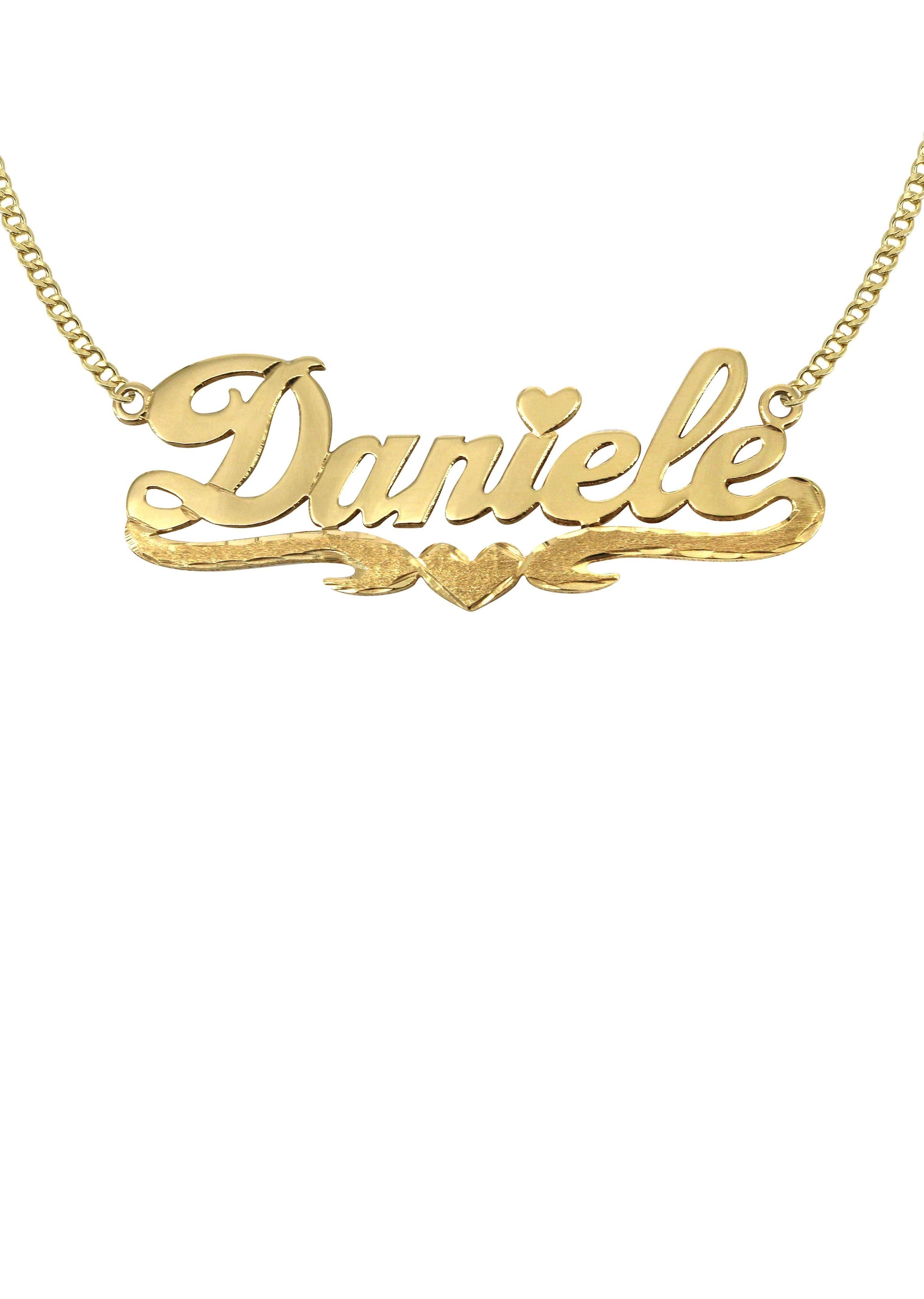 Gold Heart 14k Gold Gold Plated Personalized Name Necklace