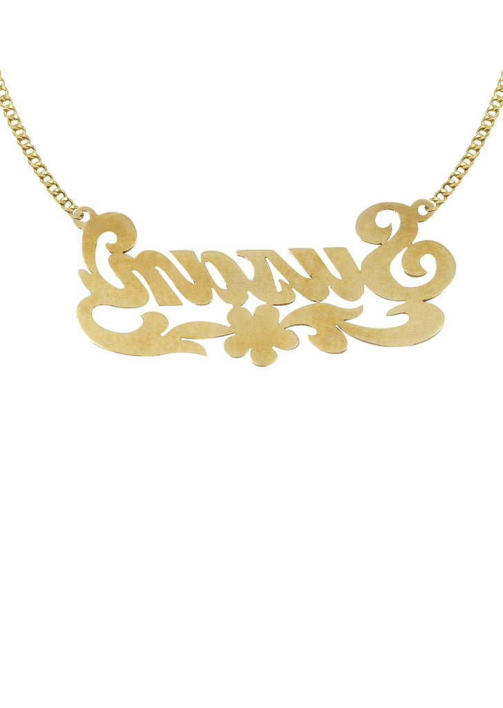 14K Ladies Diamond Cut Name Plate Necklace | Appx. 8.6 Grams Name Plate Manufacturer 16 