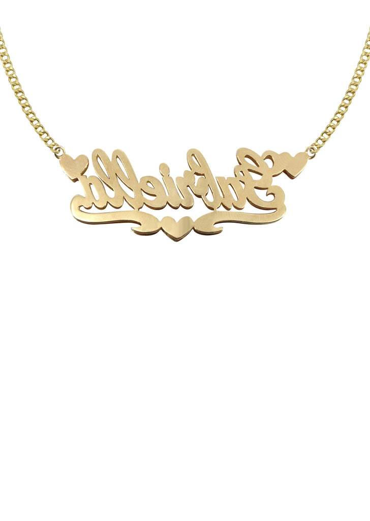 14K Ladies Two Tone Name Plate Necklace | Appx. 9.8 Grams Name Plate Manufacturer 16 