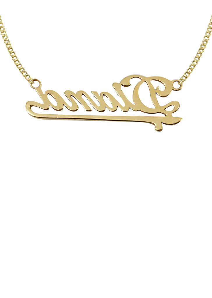 14K Ladies Plain Gold Name Plate Necklace | Appx. 6.4 Grams Name Plate Manufacturer 16 