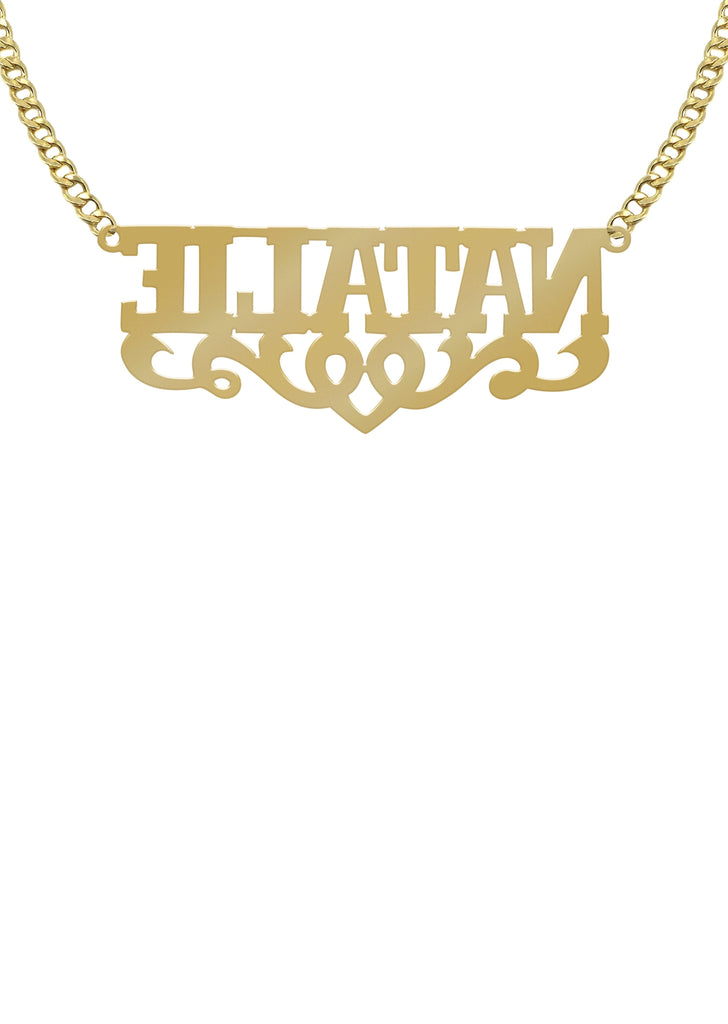 14K Ladies Diamond Cut Name Plate Necklace | Appx. 7.5 Grams Name Plate Manufacturer 16 