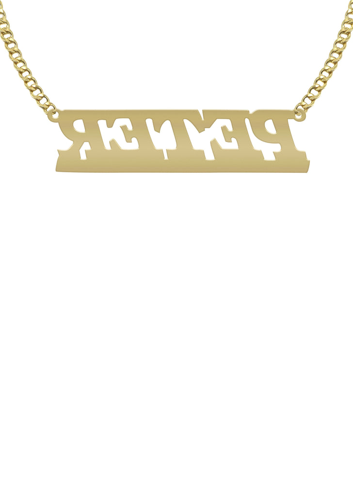 14K Ladies Diamond Cut Name Plate Necklace | Appx. 7.4 Grams Name Plate Manufacturer 16 