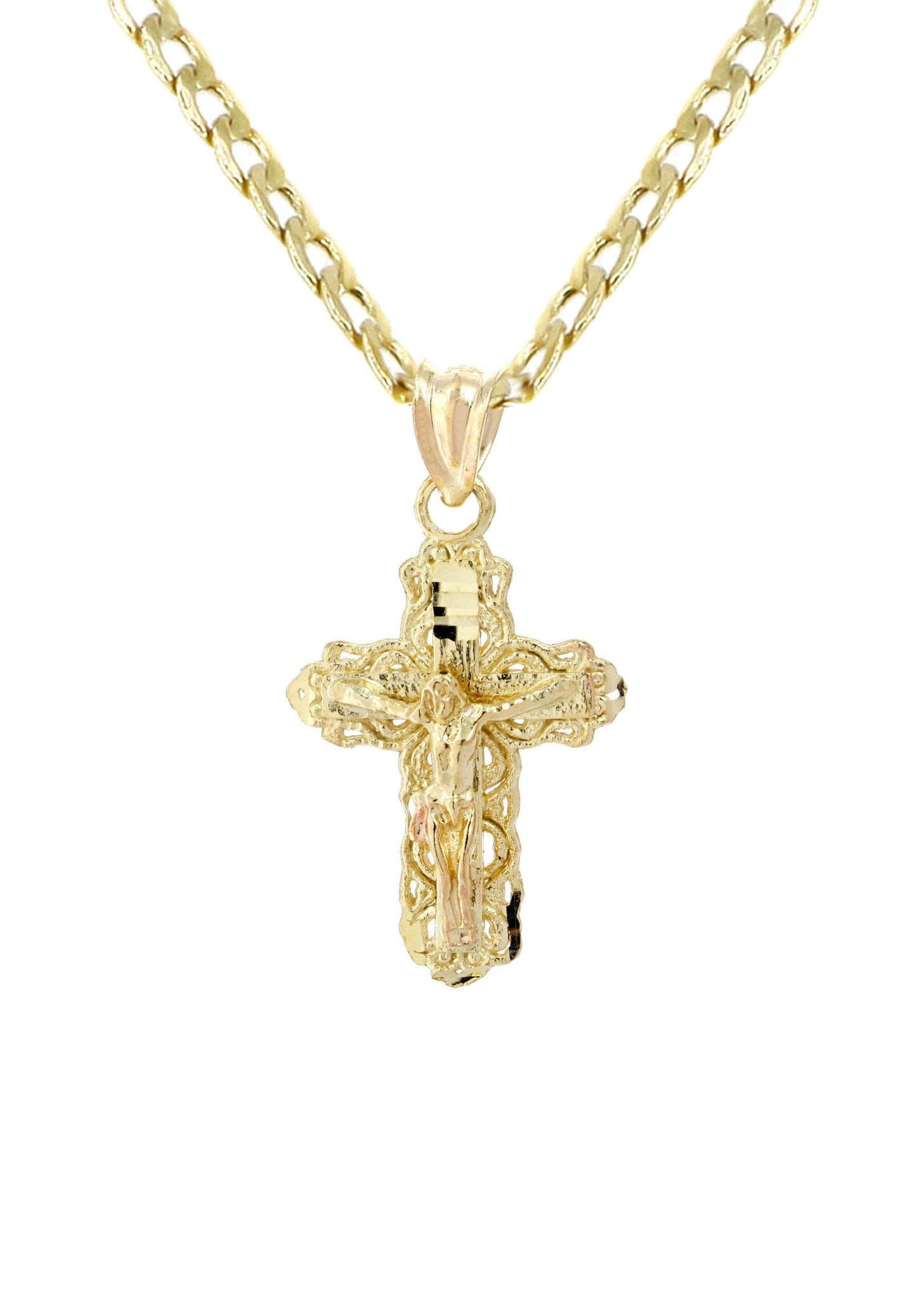 10K Gold Crucifix Cross Necklace For Men Grams