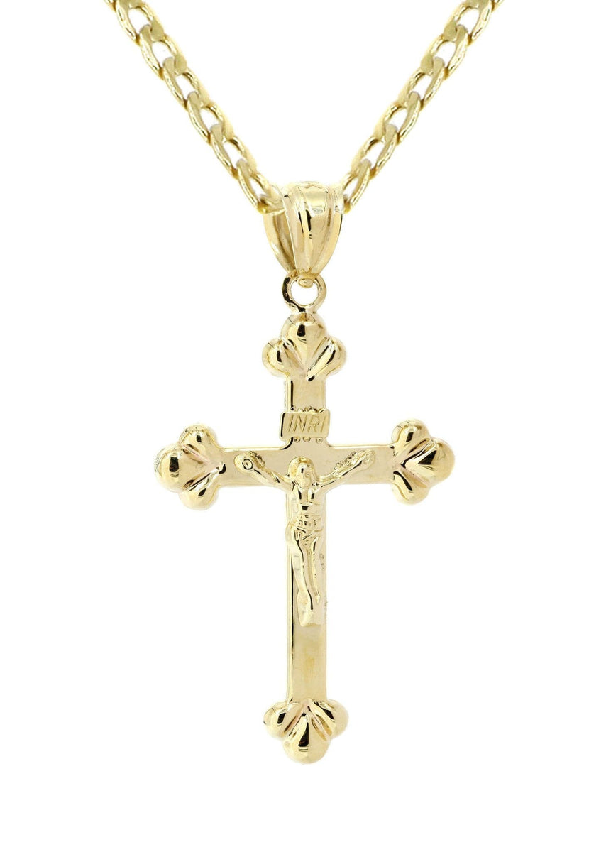 10K Gold Crucifix / Cross Necklace For Men | 5 Grams – FrostNYC