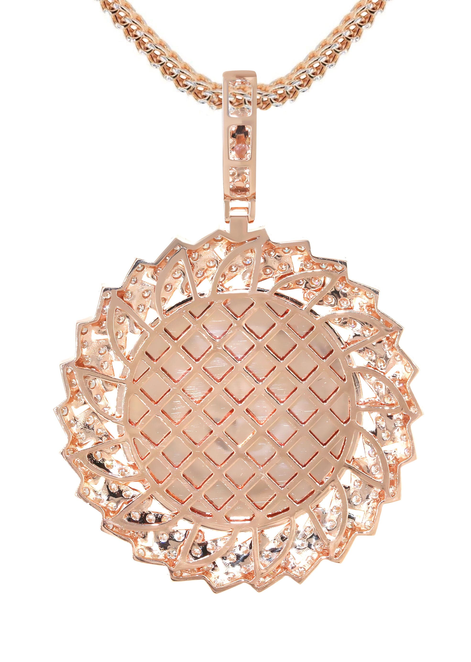 14k Gold Pendant Necklace 14K Rose Gold Bitcoin Pendant For Men 2 Carat  Diamond Medallion Circle Price Update