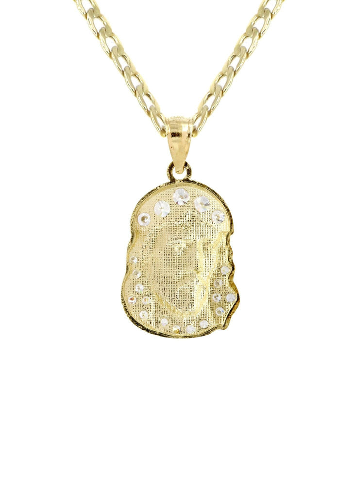 10K Gold Cuban Link Chain & Gold Jesus Piece Pendant | 4.14 Grams chain & pendant FROST NYC 