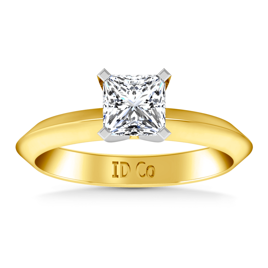 Solitaire Diamond Engagement Ring Knife Edge Princess Cut Diamond 14K Yellow Gold engagement rings imaginediamonds 